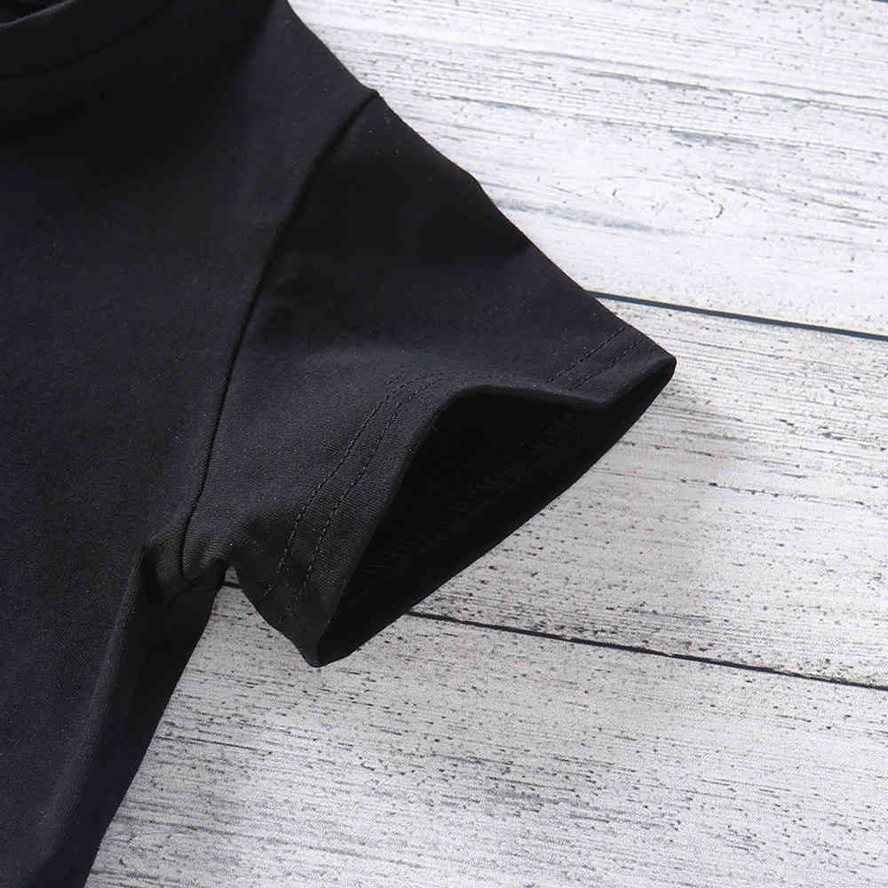 Kids Clothing Summer Girls Fashion Butterfly Short-sleeve T-shirt + Trousers Two-piece Casual Sports Children's Clothes Set 210515