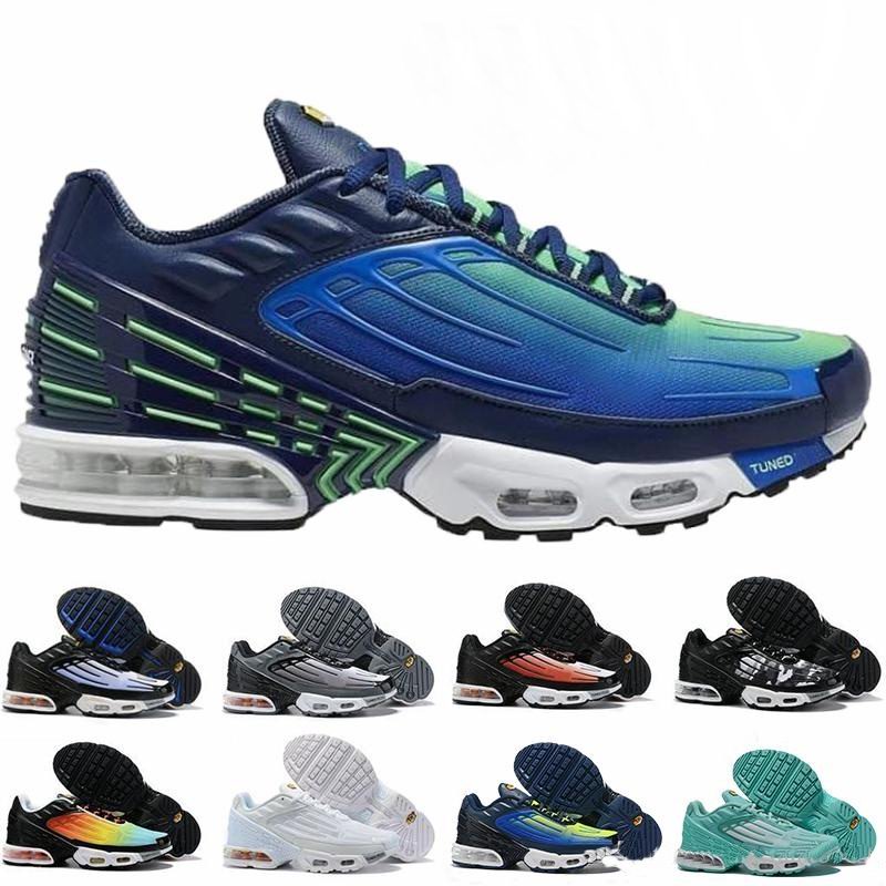 Wholesale Tuned Tn Plus 3 Trainers Women Men 2 Running Shoes Top Quality Green Aqua Bred Grey White OG Black Crimson Red Sports Sneakers