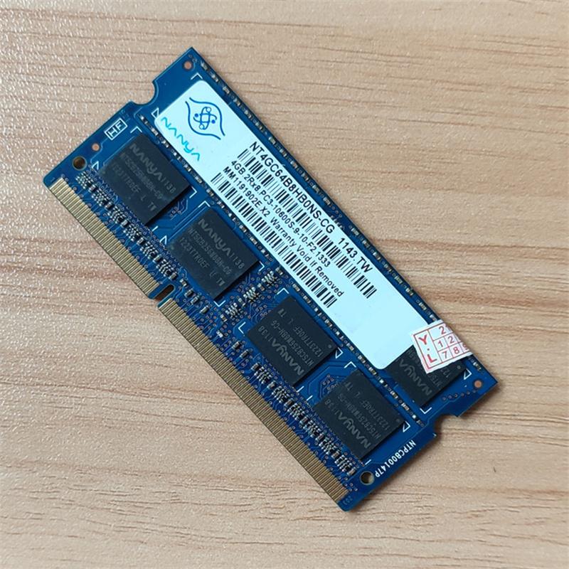 RAMs Nanya Memoria DDR3 4GB 2Rx8 PC3-10600S-9-10-F2 1333 204pin 1333MHz Ram Laptop Memory 1.5V For Notebook 1pcs
RAMs Nanya Memoria DDR3 4GB 2Rx8 PC3-10600S-9-10-F2 1333 204pin 1333MHz Ram Laptop Memory 1.5V For Notebook 1pcs