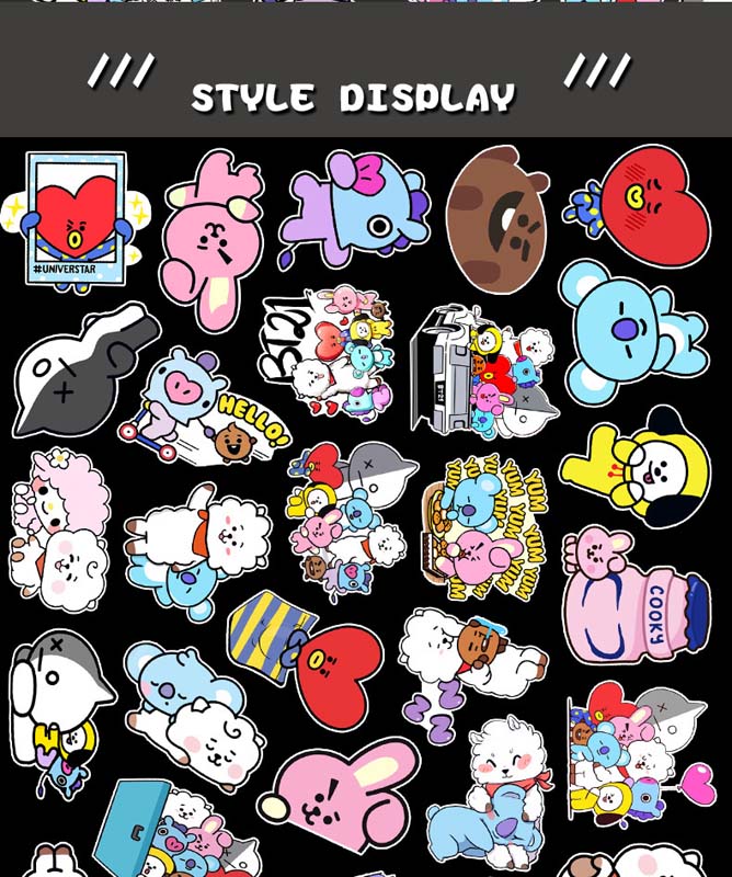 Update Cute Skateboard Sticker Cartoon Animal Graffiti Stickers Auto Phone Suitcase Car Refrigerator Helmet Lage Waterproof Decals
