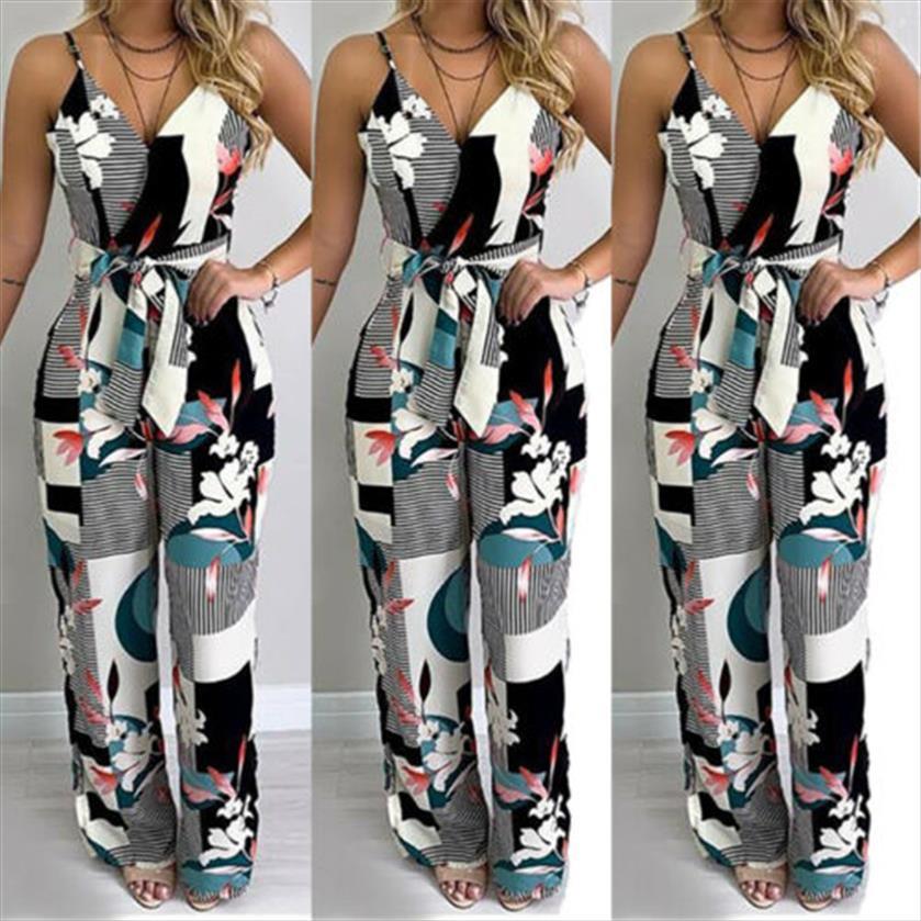 print summer v neck women romper sling long loose ladies clubwear playsuit bodycon party plus size jumpsuit, Black;white
print summer v neck women romper sling long loose ladies clubwear playsuit bodycon party plus size jumpsuit, Black;white