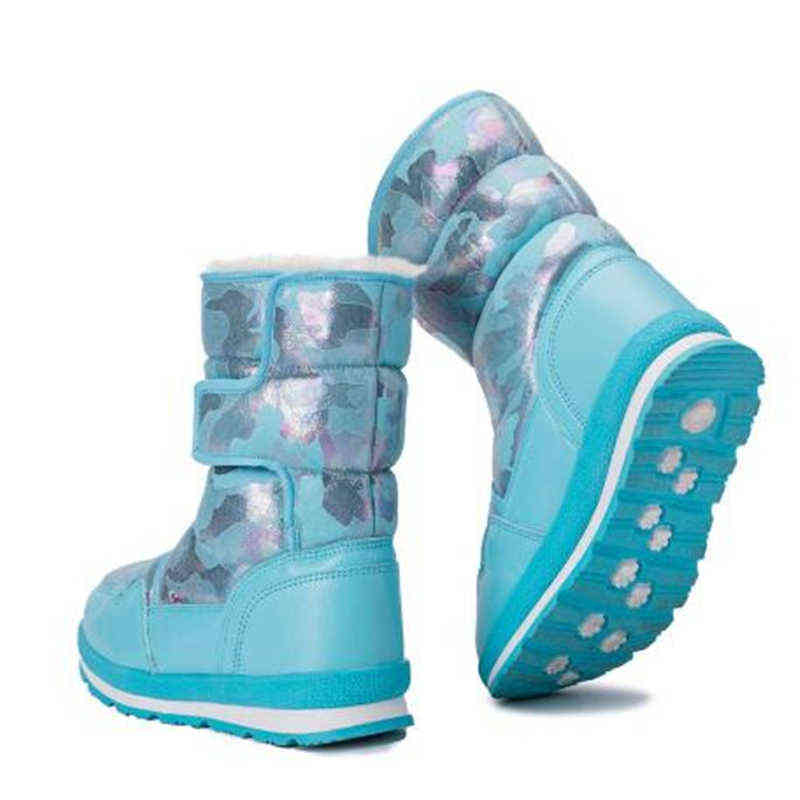 Kids Snow Boots Plush Warm Baby Toddler Boots Girls Shoes Warm Fur Waterproof Antiskid Boys Ankle Boots Child Winter Shoes 211108