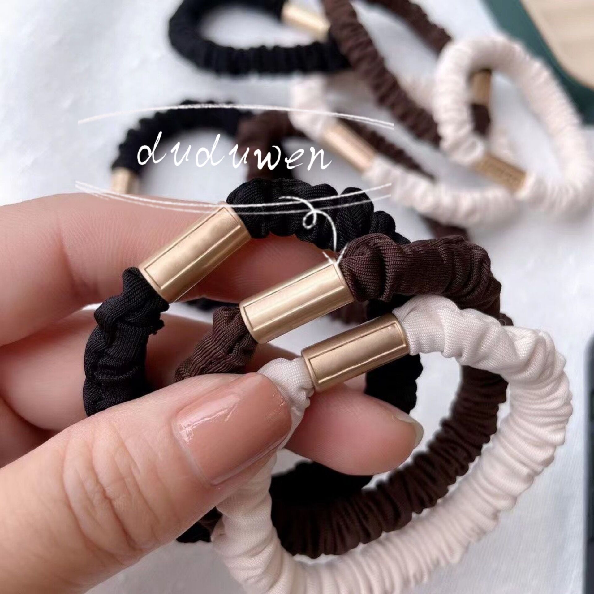 3 colors classical design Hairtie fashion Accessories C metal mark rubber bands letters Hair Rope party gift