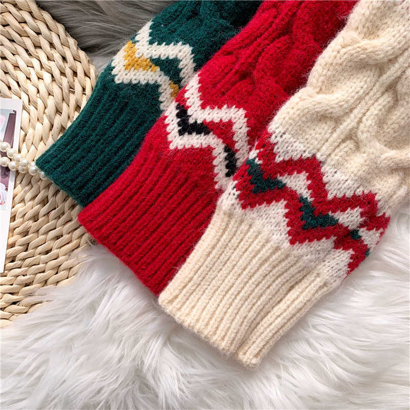 H.SA Winter Long Sweater Cardigans V Neck Button Up Casual Knitting Long Coat Warm Thick Argyle Vintage Knitting Jacket 210716