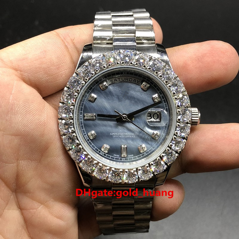 Boutique 43mm Prong Set Bezel big diamonds automatic man watch,Luxury stainless steel Gold shell claw diamond men's watches (no box) 1262, Slivery;brown
Boutique 43mm Prong Set Bezel big diamonds automatic man watch,Luxury stainless steel Gold shell claw diamond men's watches (no box) 1262, Slivery;brown