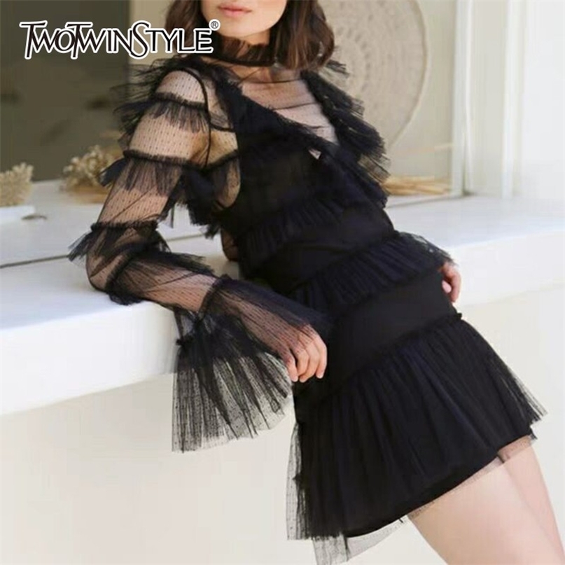 Spring Mesh Dress Female Turtleneck Flare Long Sleeve Perspective Mini Dresses Women Elegant Fashion Clothes 210520, White
Spring Mesh Dress Female Turtleneck Flare Long Sleeve Perspective Mini Dresses Women Elegant Fashion Clothes 210520, White