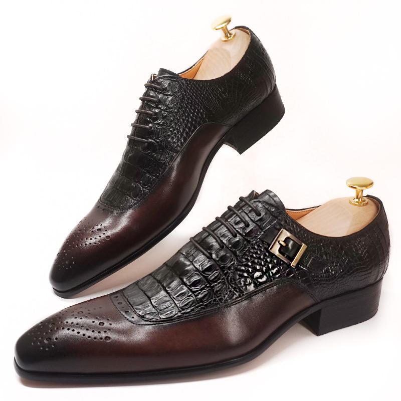 Dress Shoes 2021 Men Oxford Lace Up Pointed Brown Black Classic Style Mens Crocodile Prints Leather Formal
Dress Shoes 2021 Men Oxford Lace Up Pointed Brown Black Classic Style Mens Crocodile Prints Leather Formal
