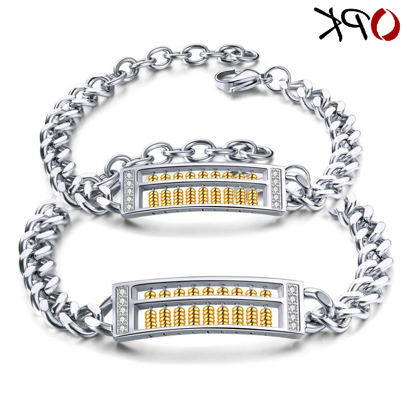 Fashion simple zircon titanium steel lovers Bracelet inlaid with diamond abacus personalized design for men and women
Fashion simple zircon titanium steel lovers Bracelet inlaid with diamond abacus personalized design for men and women