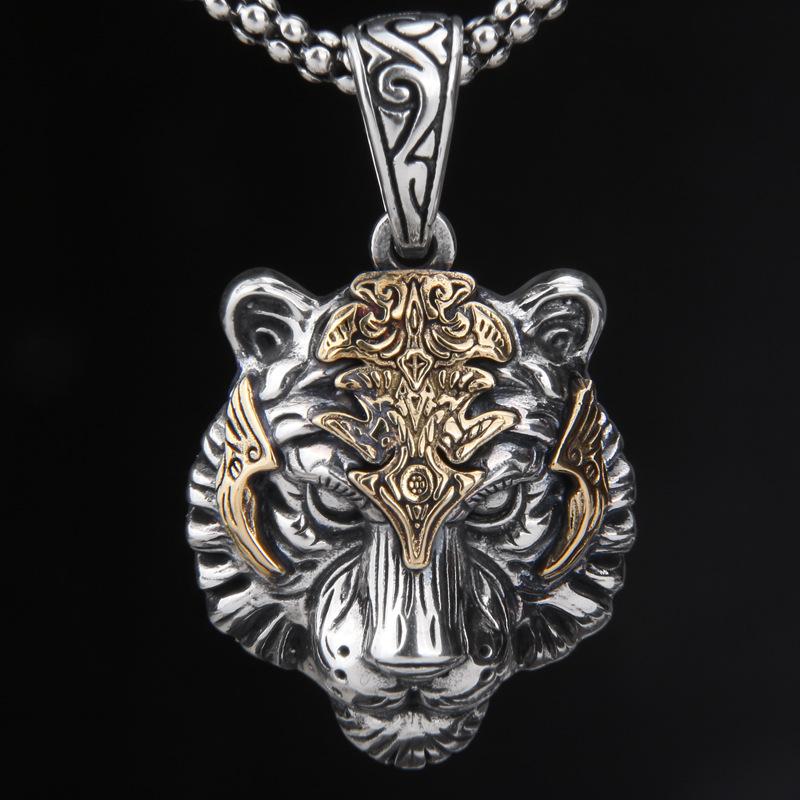 Pendant Necklaces Classic Punk Domineering King Of The Jungle Metal Tiger Necklace Cool Men's Glamour Rock Animal Jewelry, Silver
Pendant Necklaces Classic Punk Domineering King Of The Jungle Metal Tiger Necklace Cool Men's Glamour Rock Animal Jewelry, Silver
