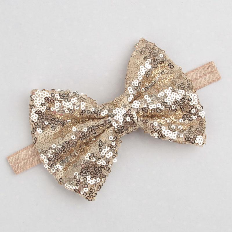 2022 new Children Girls Headbands Shinning Big sequins Bow Kids Baby Handmade Hairands Hair Accessories Prince Headdress Photo Props