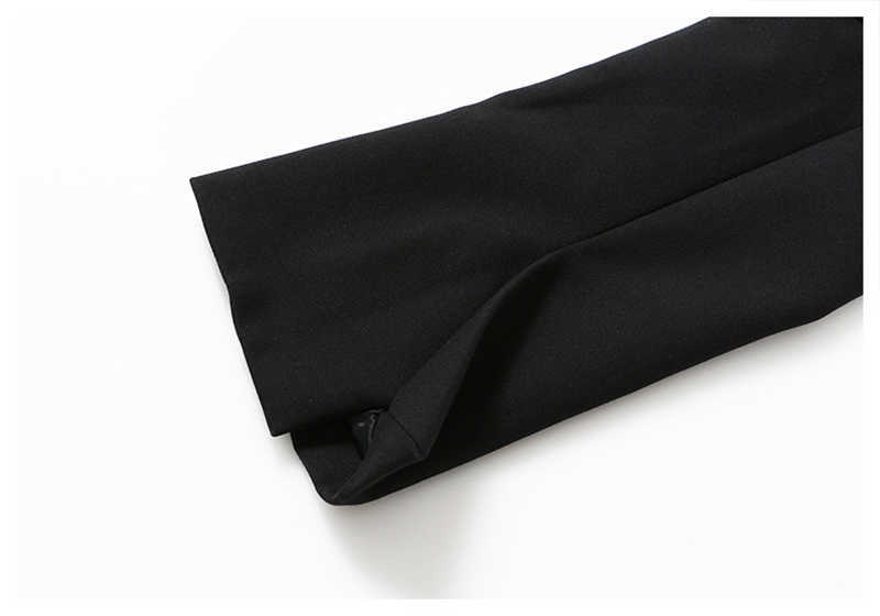 [EAM] Women Black Lace Irregular Short Blazer Lapel Long Sleeve Loose Fit Jacket Fashion Spring Autumn 1Y566 210930