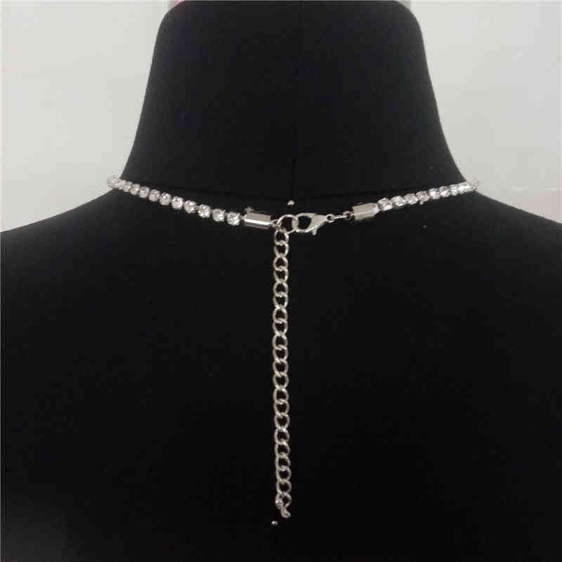 Religious punk ribbon Diamond Necklace DIY diamond chain by0224