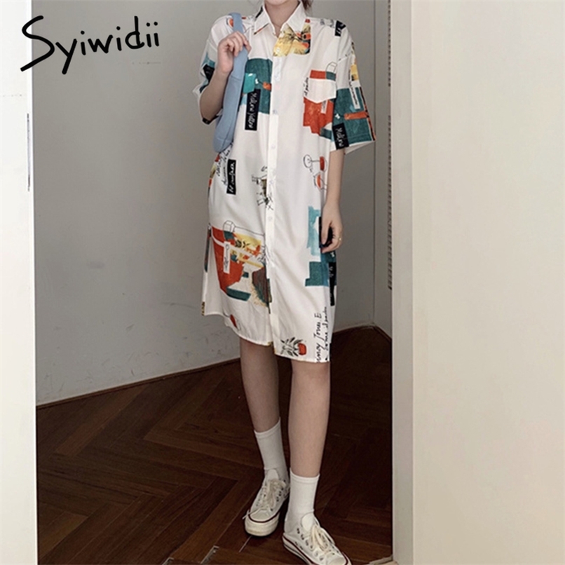 White Print Big Shirt Dress for Women Summer Casual Loose Plus Size Blouse Short Sleeve Button Up Shirts Dresses 210607, 9448
White Print Big Shirt Dress for Women Summer Casual Loose Plus Size Blouse Short Sleeve Button Up Shirts Dresses 210607, 9448