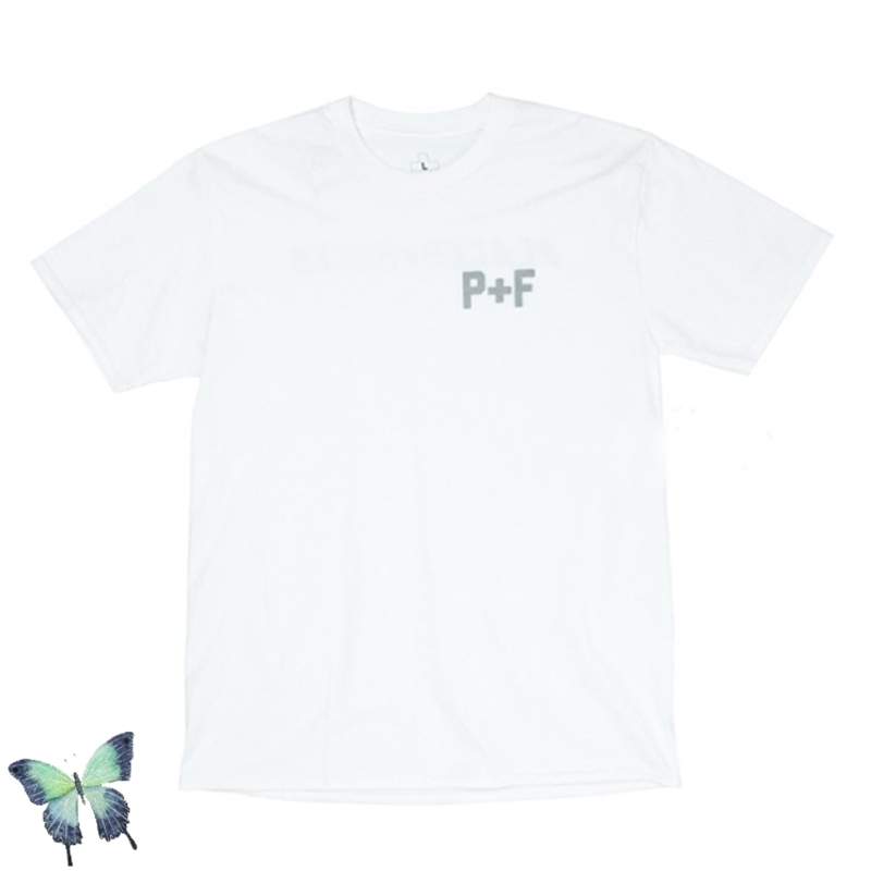 P+F 3M Reflective T Shirt Places Faces High Quality Solid Color T-shirt Men Women Fashion Casual Places+faces s 210420