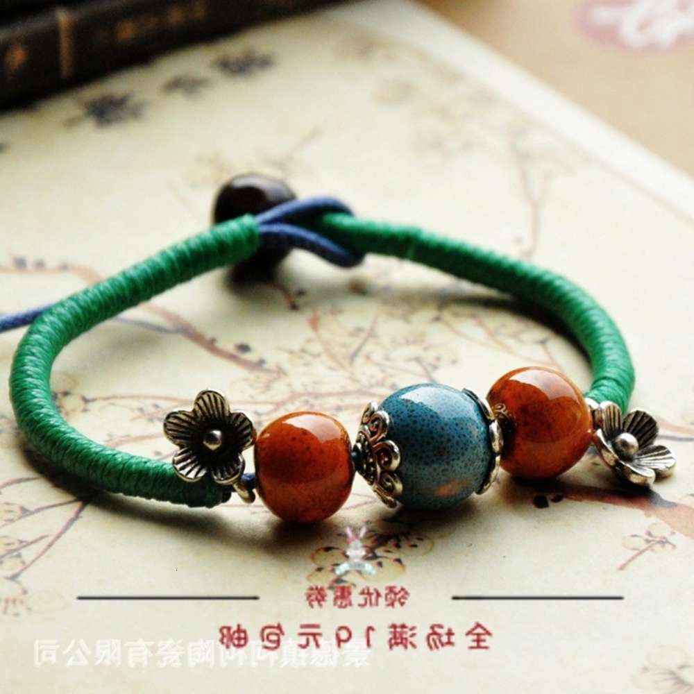 Hand catenary National style ceramic jewelry hand woven red rope women's Bracelet, Black
Hand catenary National style ceramic jewelry hand woven red rope women's Bracelet, Black