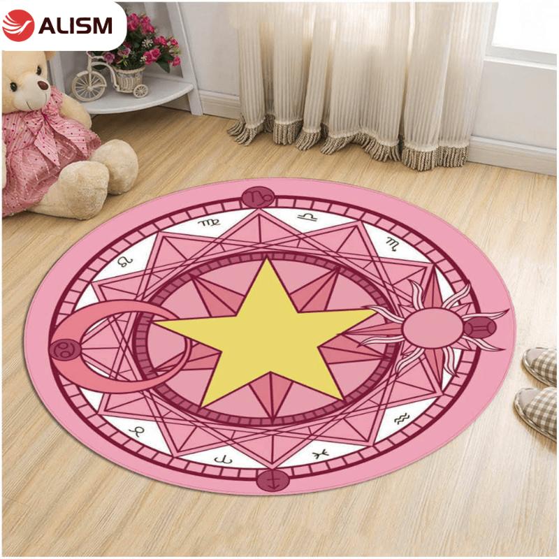 Carpets Round Carpet Rug Witchcraft Magic Array Summoning Symbol Floor Mat For Living Room Bedroom Magical Girl Swivel Chair Rugs
