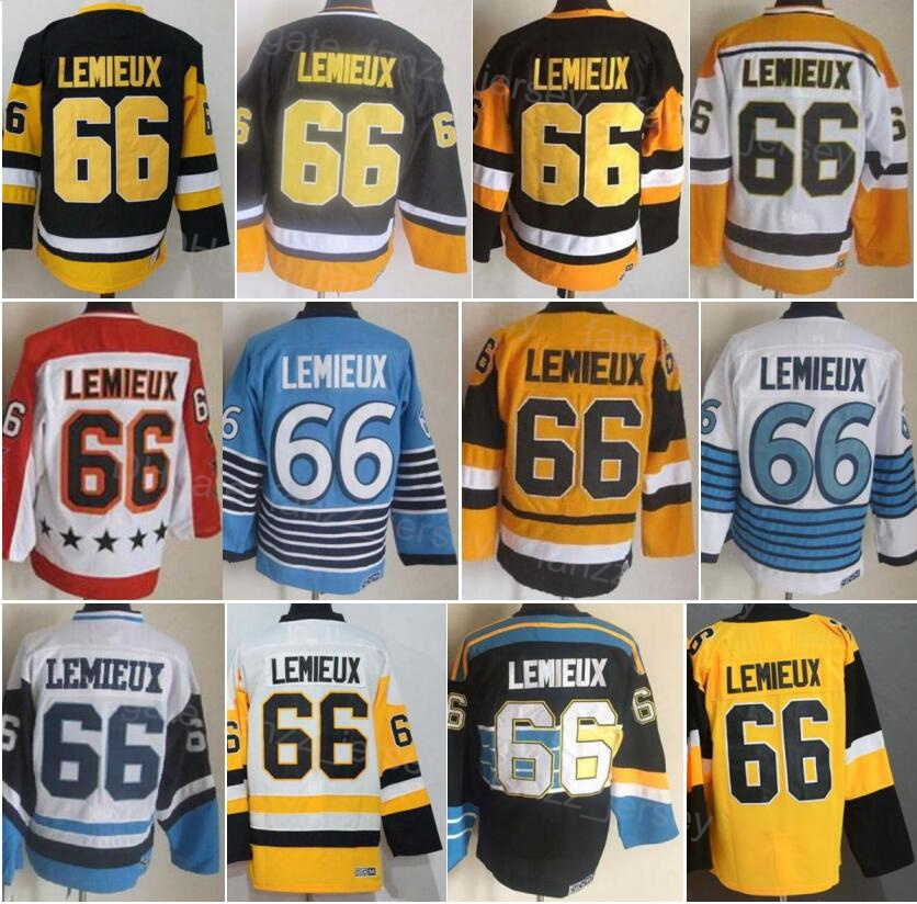 Men Retro Ice Hockey Vintage Jersey 66 Lemieux For Sport Fans Black White Blue Yellow Red Away Home Embroidery And Sewing Breathable Pure Cotton High Quality QiE
Men Retro Ice Hockey Vintage Jersey 66 Lemieux For Sport Fans Black White Blue Yellow Red Away Home Embroidery And Sewing Breathable Pure Cotton High Quality QiE