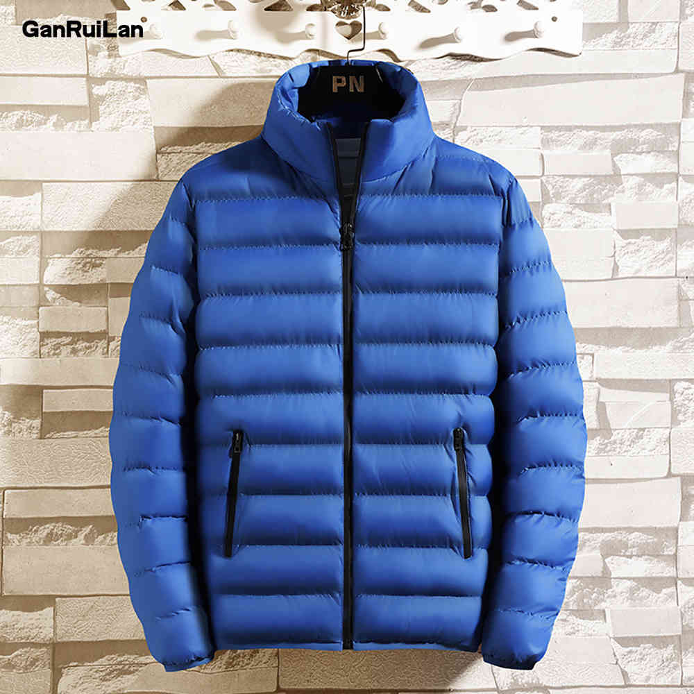 Winter Jacket Men Fashion Stand Collar Male Parka Jacket Mens Solid Thick Jackets and Coats Winter Parkas B0838 210518