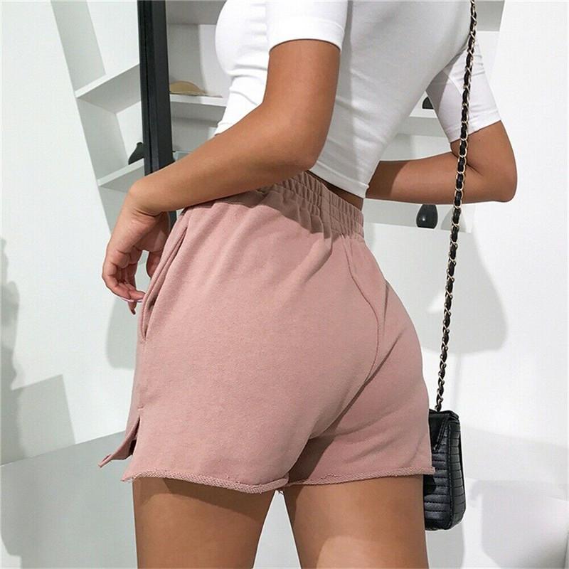 Summer Women Casual Loose Shorts Solid Pants High Waist Elastic Slim Beachwear Workout Fitness Bottoms Femme Women's