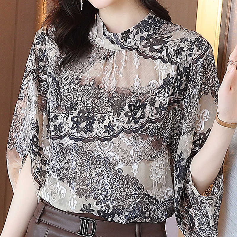 Blouses Blusas Short Sleeve Summer Blouse Women Blusas Mujer De Moda Verano Stand Collar Print Blouse Shirt Women Tops E700 210602, As picture
Blouses Blusas Short Sleeve Summer Blouse Women Blusas Mujer De Moda Verano Stand Collar Print Blouse Shirt Women Tops E700 210602, As picture