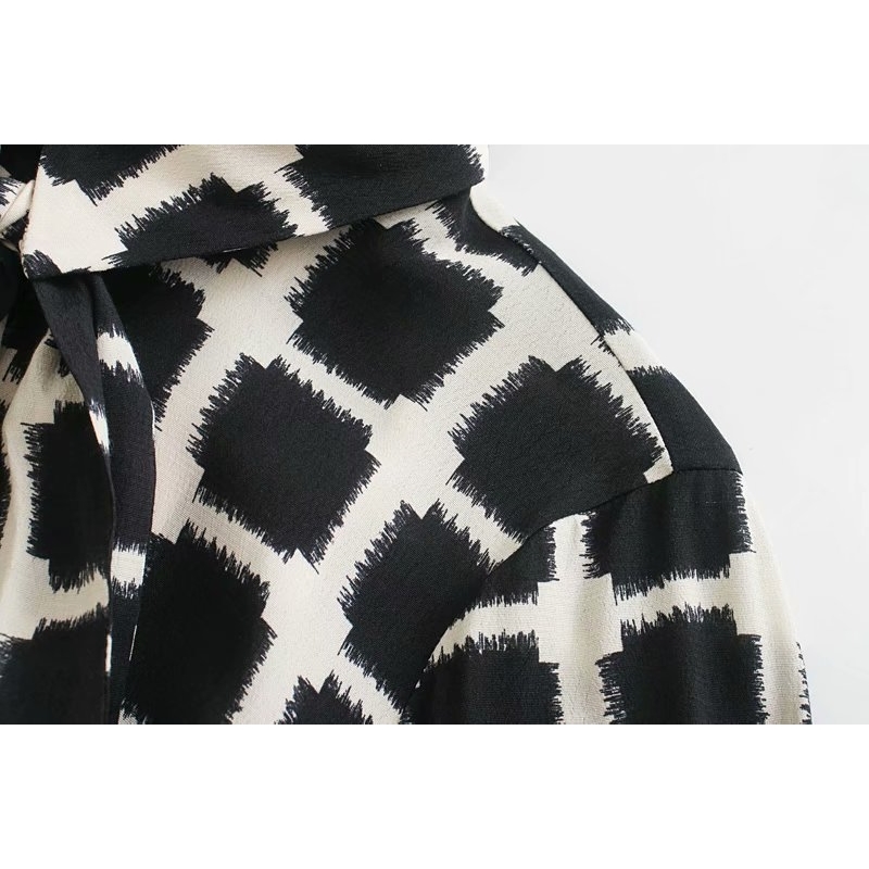fashion button-fly women long dresses summer casual plaid shirts black print female dress slim girls chic 210430