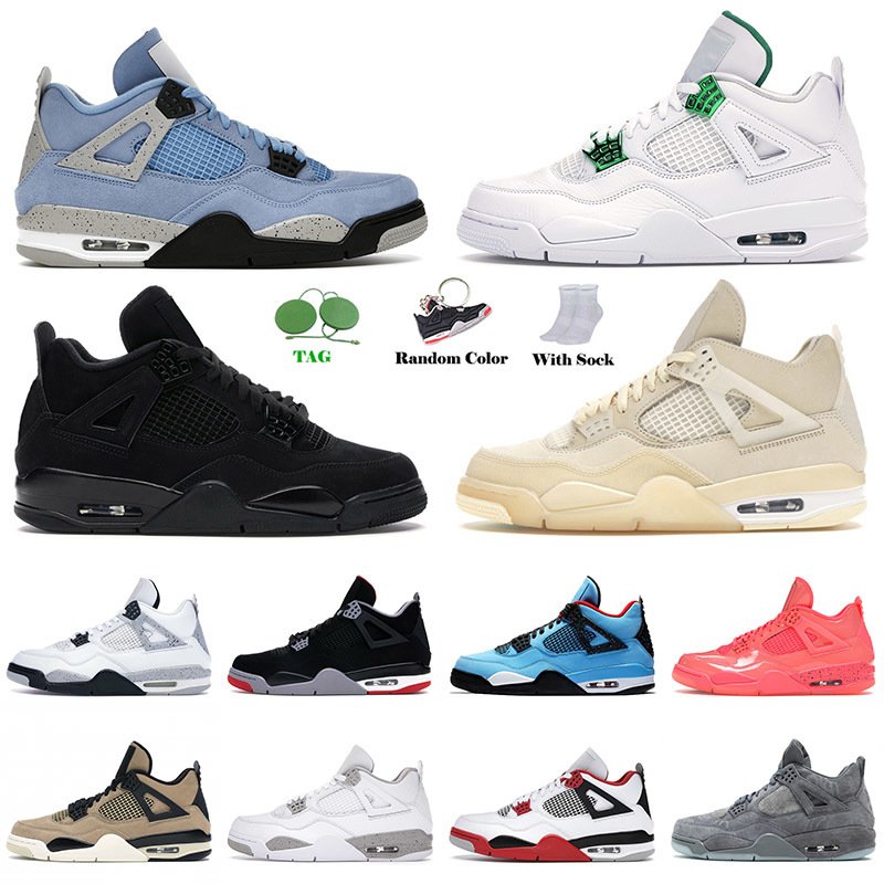 Top Quality 2021 Basketball Shoes University Blue Black Cat 4 4s IV Sail Green Metallic Bred White Cement Mens Womens Trainers 36-47 2SDC
Top Quality 2021 Basketball Shoes University Blue Black Cat 4 4s IV Sail Green Metallic Bred White Cement Mens Womens Trainers 36-47 2SDC
