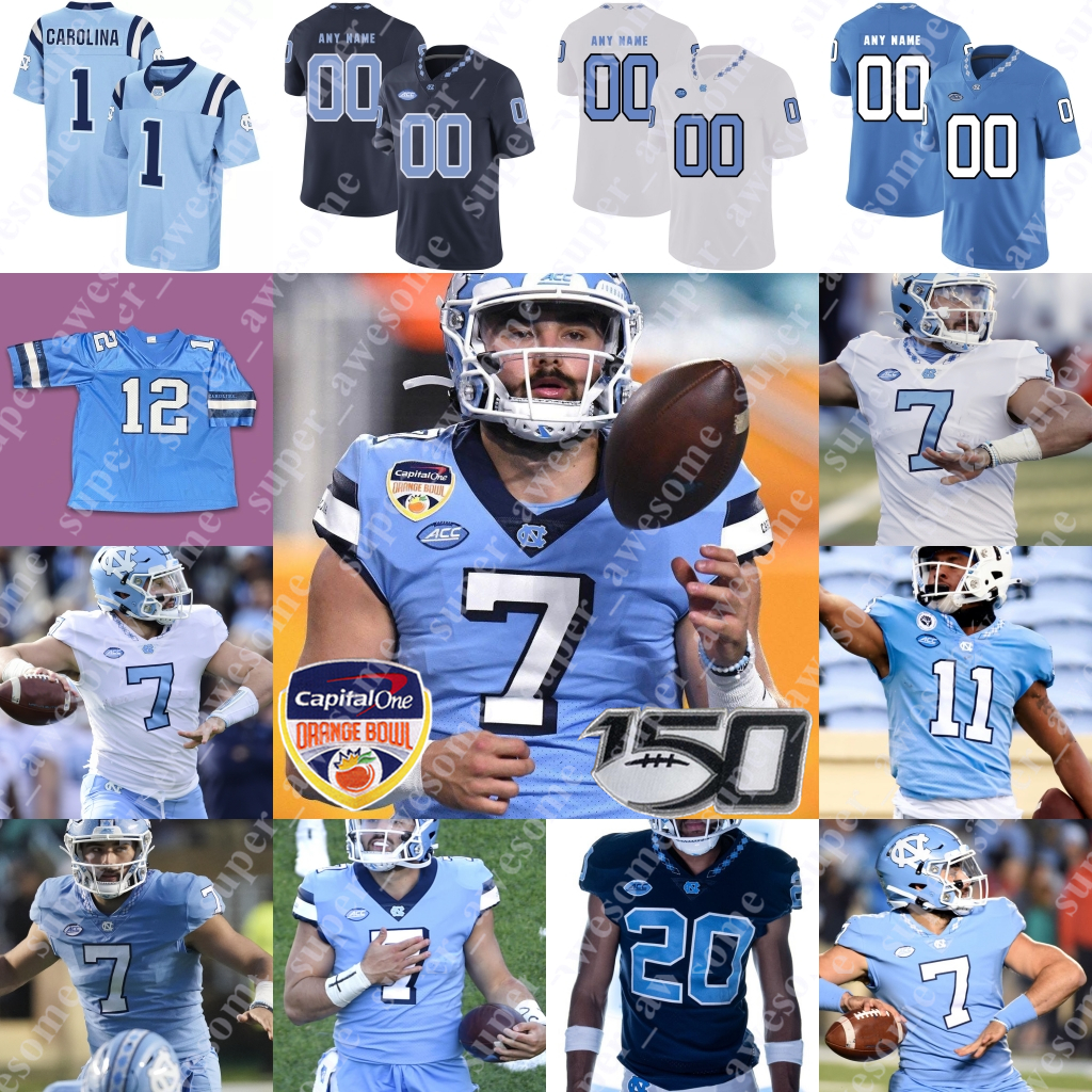 UNC Football Jersey 10 Drake Maye Sam Howell Michael Carter Javonte Williams Dazz Newsome Caleb Hood George Pettaway Kobe Paysour Josh Downs Jacolby Criswell, Blue turn back-150th
UNC Football Jersey 10 Drake Maye Sam Howell Michael Carter Javonte Williams Dazz Newsome Caleb Hood George Pettaway Kobe Paysour Josh Downs Jacolby Criswell, Blue turn back-150th