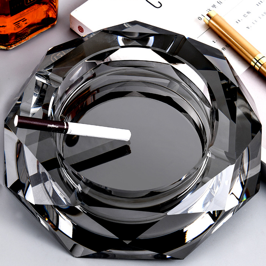 

Ashtray Crystal Creative Circular Glass Simple Home Living Room Decoration Ash trays