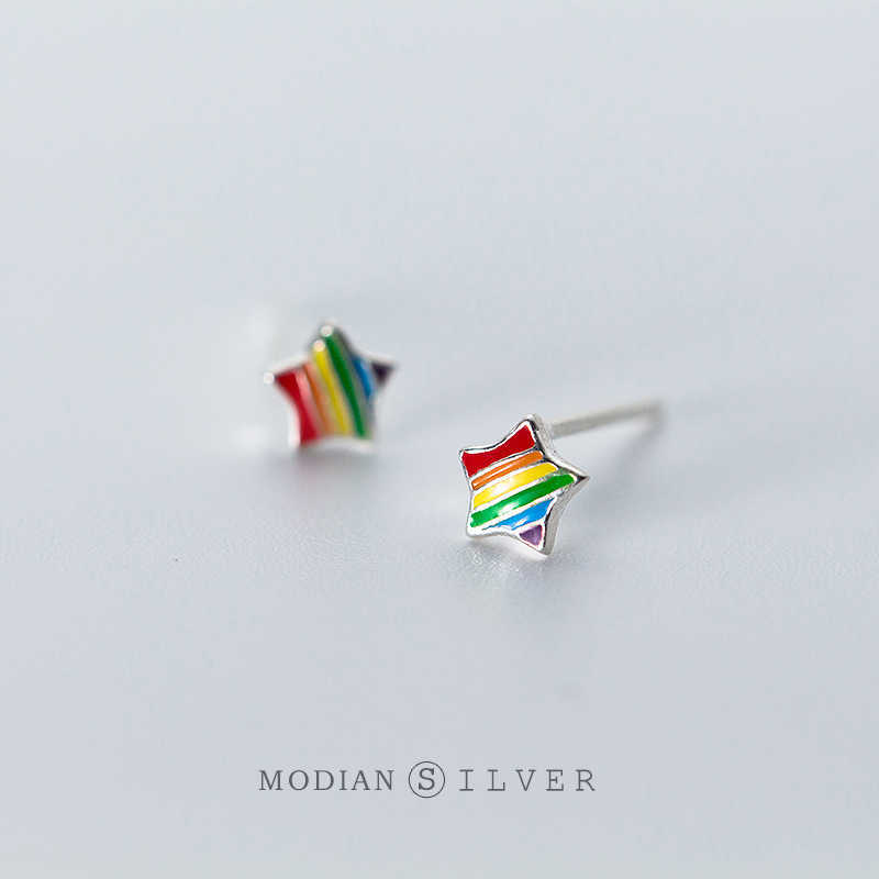 Rainbow Color Cute Enamel Stars Stud Earrings Fashion Charm Real 925 Sterling Silver Jewelry For Women Christmas Gift 210707
Rainbow Color Cute Enamel Stars Stud Earrings Fashion Charm Real 925 Sterling Silver Jewelry For Women Christmas Gift 210707