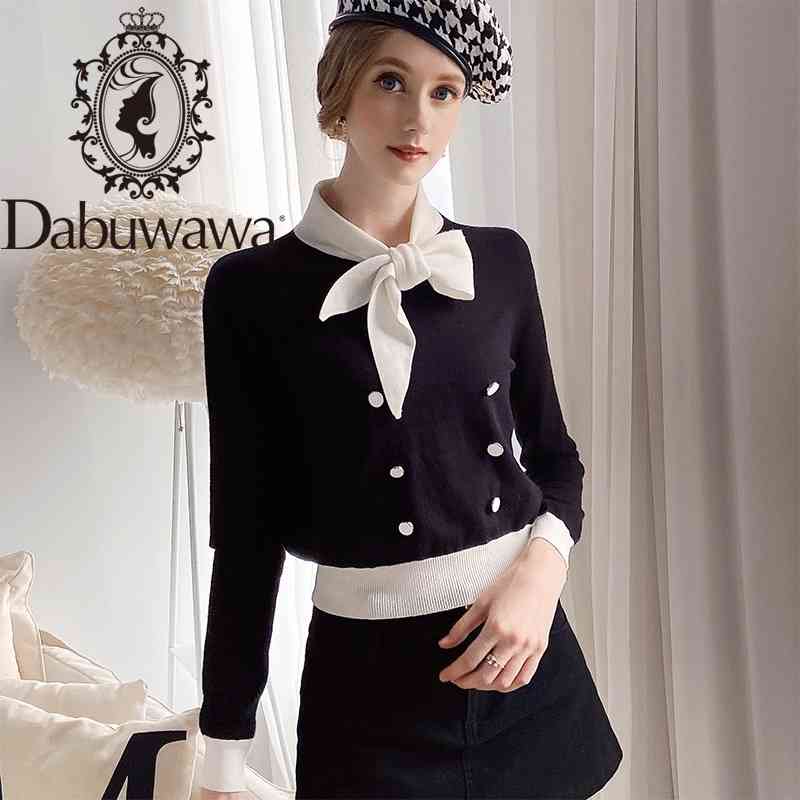 Dabuwawa Knitted Bow Neck Sweater Autumn Winter Long Sleeve Female Sweater Ladies Button Front Pullover Jumpers DT1DKT032 210520, Black
Dabuwawa Knitted Bow Neck Sweater Autumn Winter Long Sleeve Female Sweater Ladies Button Front Pullover Jumpers DT1DKT032 210520, Black