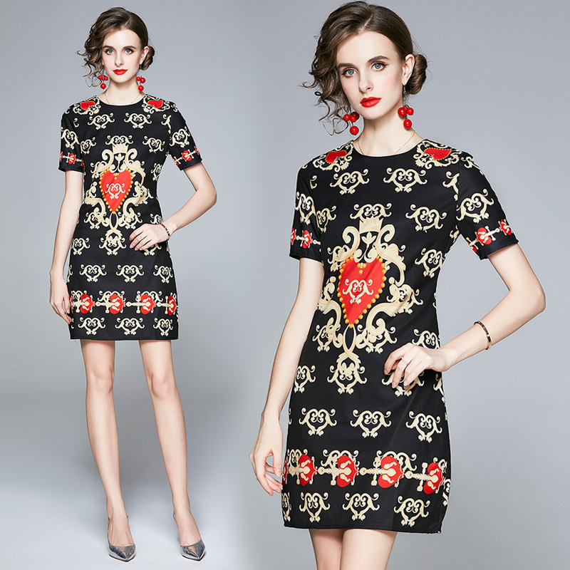 Vintage Printed Runway Black Mini Dress 2021 Designer Short Sleeve Crew Neck Sexy Slim Prom Holiday A-Line Dresses Business Party Office Summer Autumn Women Clothes, 02
Vintage Printed Runway Black Mini Dress 2021 Designer Short Sleeve Crew Neck Sexy Slim Prom Holiday A-Line Dresses Business Party Office Summer Autumn Women Clothes, 02