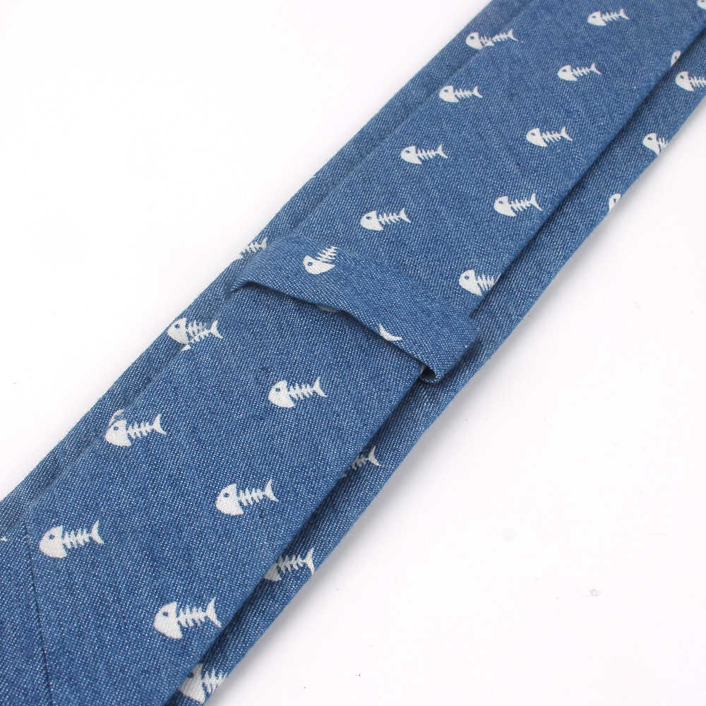 Jeans Ties for Men Skinny Neck Tie Wedding Business Casual Print Ties Denim Suits Slim Gravatas