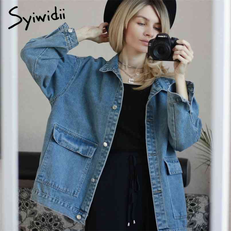 Denim Jacket Women Oversized Loose Jean Fashion Spring Coats Plus Size Streetwear Korean Blue Big Pockets 210607
Denim Jacket Women Oversized Loose Jean Fashion Spring Coats Plus Size Streetwear Korean Blue Big Pockets 210607