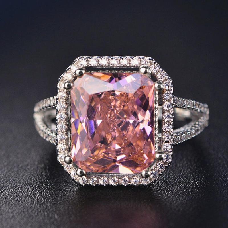 Cluster Rings Fashion Square Pink Crystal Zircon Diamond Gemstones For Women 18k White Gold Silver Color Jewelry Bijoux Bague Party Gift
Cluster Rings Fashion Square Pink Crystal Zircon Diamond Gemstones For Women 18k White Gold Silver Color Jewelry Bijoux Bague Party Gift