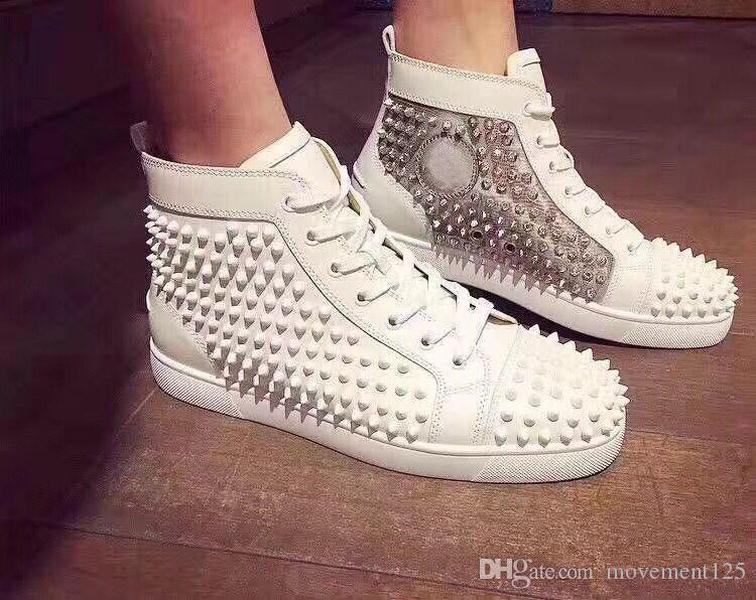LOUBOUTIN CHRISTIAN 18S Collection Men Women Genuine Leather White-sliver Party Dress Design High Top Red Bottom Spikes Sneakers Shoes,L NkN, Colour 1
LOUBOUTIN CHRISTIAN 18S Collection Men Women Genuine Leather White-sliver Party Dress Design High Top Red Bottom Spikes Sneakers Shoes,L NkN, Colour 1