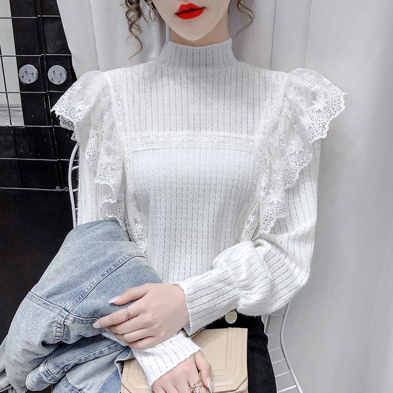 Women' Sweaters Spot Autumn Top For Women 2021 Korean Style Slimming Base Shirt Fashion All-matching Stitching Lace, White
Women' Sweaters Spot Autumn Top For Women 2021 Korean Style Slimming Base Shirt Fashion All-matching Stitching Lace, White