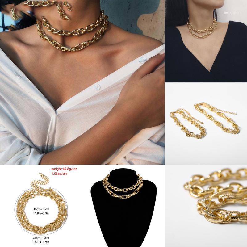 Punk 2pcs/set Layered Big Chunky Chain Choker Necklace For Women Steampunk Hip Hop Gold Color Twisted Gothic Jewelry Chains
Punk 2pcs/set Layered Big Chunky Chain Choker Necklace For Women Steampunk Hip Hop Gold Color Twisted Gothic Jewelry Chains