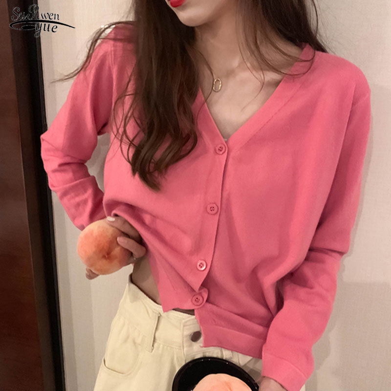 Autumn Casual V-neck Cardigan Women Sweater Knitted Tops Solid Fashion 5 Colors Female Loose Sweet Short Sweaters 11753 210521, White
Autumn Casual V-neck Cardigan Women Sweater Knitted Tops Solid Fashion 5 Colors Female Loose Sweet Short Sweaters 11753 210521, White