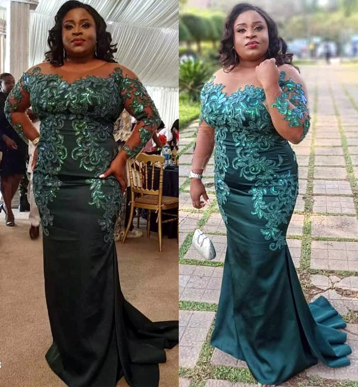 2021 Plus Size Arabic Aso Ebi Hunter Green Mermaid Prom Dresses Lace Beaded Sheer Neck Evening Formal Party Second Reception Gowns Dress ZJ224