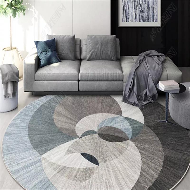 Nordic Geometric Round Carpets For Living Room Rug Big Size Decoration Office El Home Carpet INS Bedroom Floor Mat