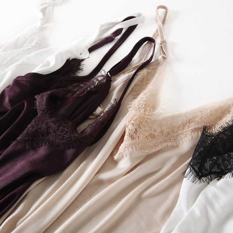 SuyaDream Women Silk Camis 30% Natural silk and lace Camisoles V neck Bottoming Shirt Black Purple White Summer TOP 210625
