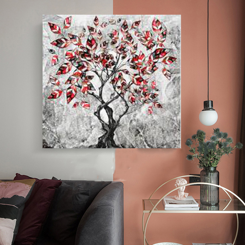 Red Flowers Tree Landscape Canvas Painting Abstract Prints And Posters Wall Pictures For Living Room Home Decor
