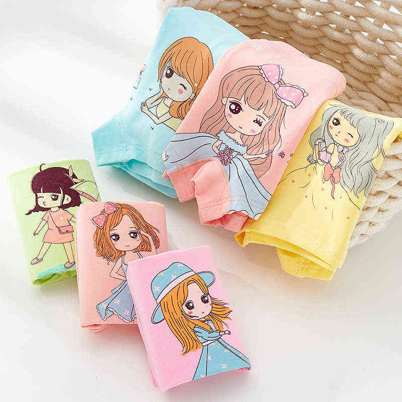 free shiping arrived high quality girl baby boxer short panties kids students children teenagers underwear 1-11y 5pcs/lot 211122