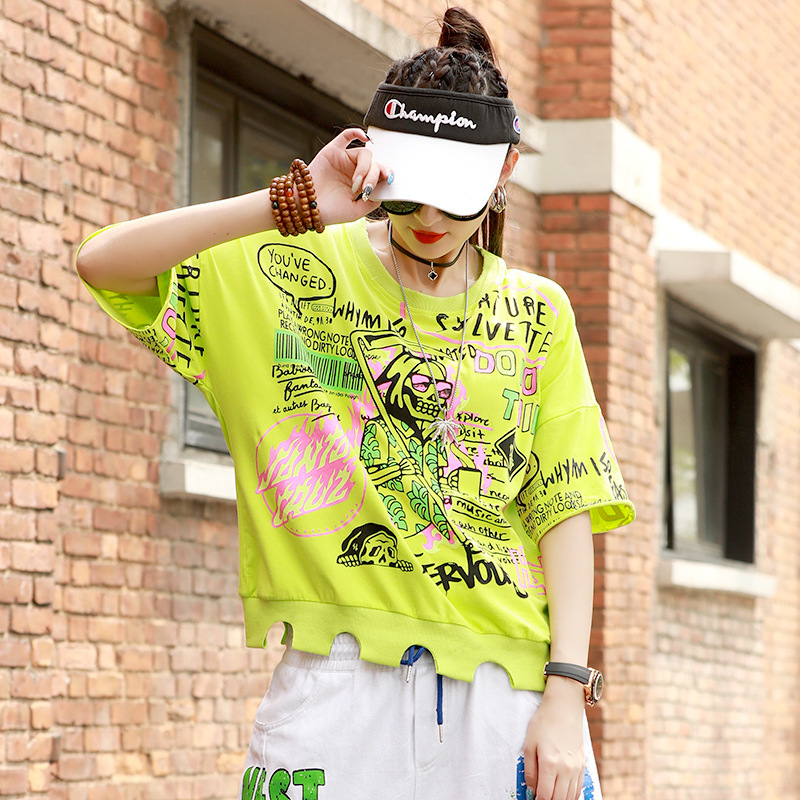 t shirt fashion brand women's 2021 summer color cartoon thorn short sleeve loose ins top, White
t shirt fashion brand women's 2021 summer color cartoon thorn short sleeve loose ins top, White