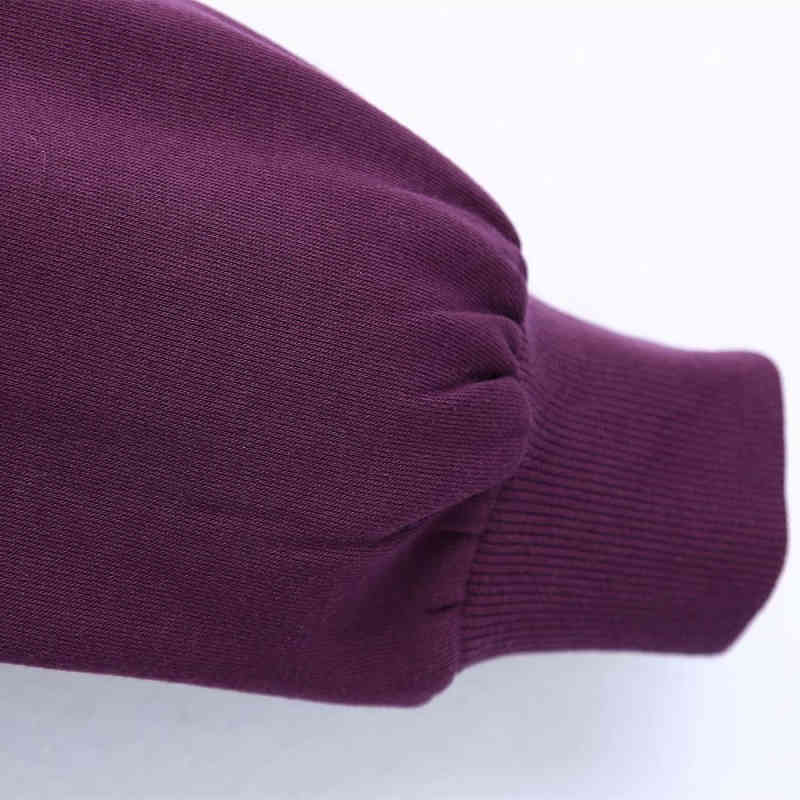 Casual Woman Purple Short Elastic Waist Hoodies Spring Fashion Ladies Soft Hooded Tops Girls Chic Sports Sweatshirt 210515