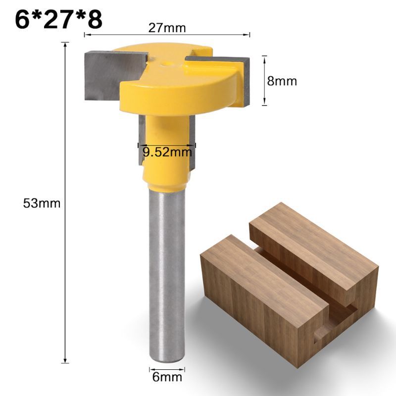 6 Mm Shank T-Slot T-Track Plug Router Bit for Woodworking Beitel Cutter Tool