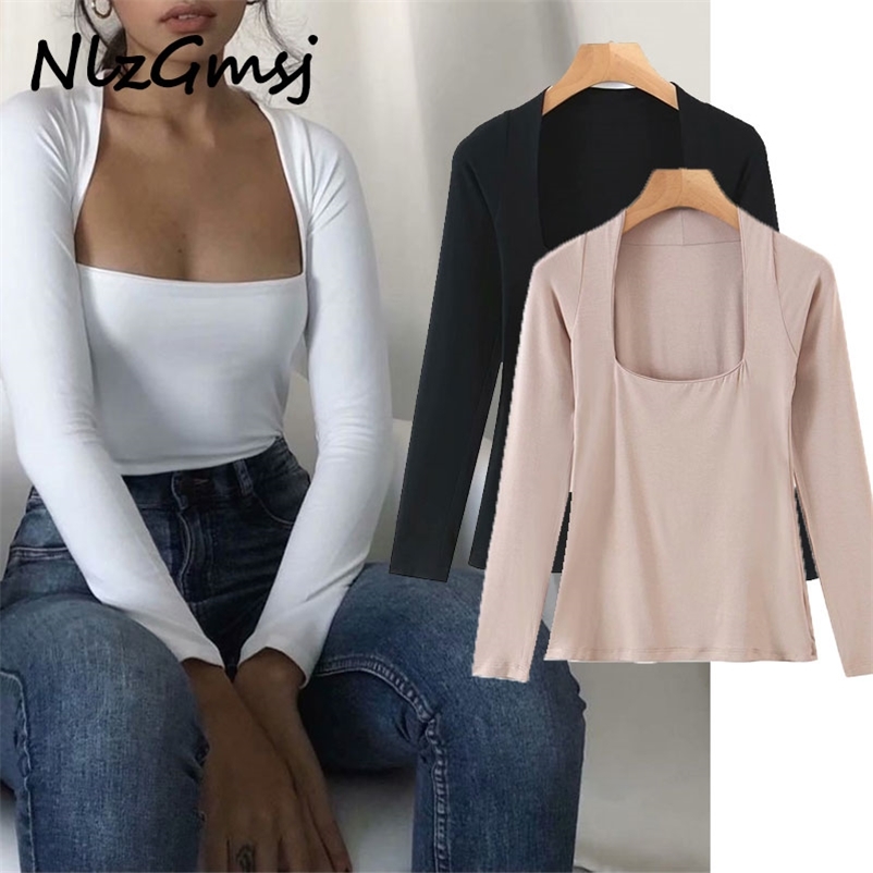 T-shirt Women Fashion Solid Shirts Sexy Stylish Square Collar Full Sleeve Female Slim Fit Tee Tops 210628, As picture
T-shirt Women Fashion Solid Shirts Sexy Stylish Square Collar Full Sleeve Female Slim Fit Tee Tops 210628, As picture