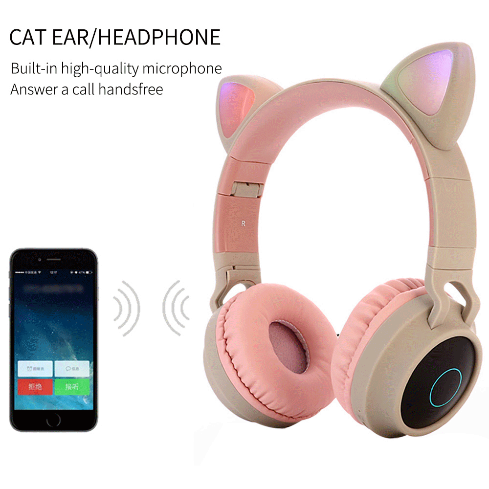Cute Cat Ear Headset LED Wireless Bluetooth Headphones with Mic Glowing Earphones for Children Gifts daughters girls
Cute Cat Ear Headset LED Wireless Bluetooth Headphones with Mic Glowing Earphones for Children Gifts daughters girls