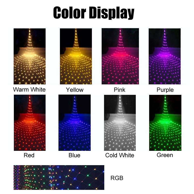 3M*2M LED Strings Mesh Net Lights Ceiling Christmas Party Wedding Outdoor Decoration lamps 30V 24V 110V 220V Crestech168