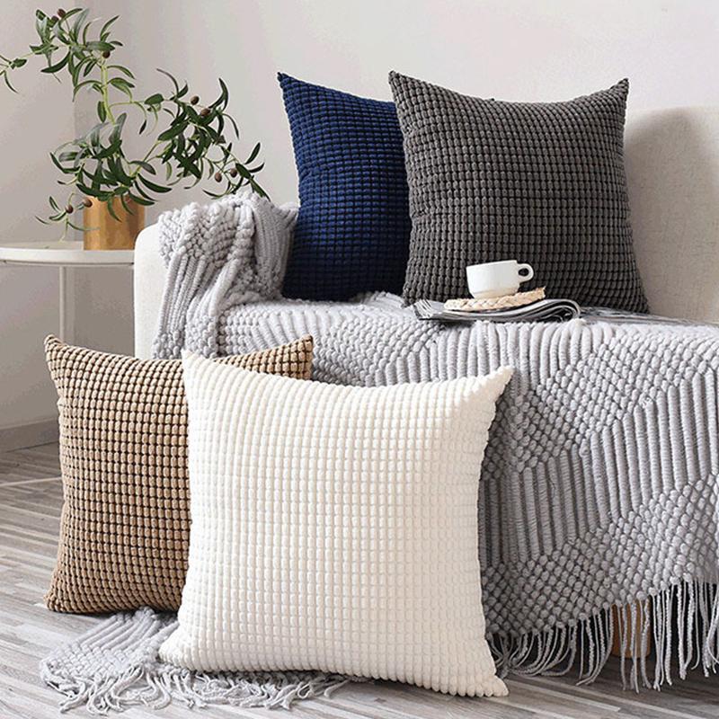 

Cushion/Decorative Pillow 45*45cm Corn Grain Pattern Pillowcover Throw Cushion Cover Living Room Decoration Sofa Bed Office Waist Pillowcase